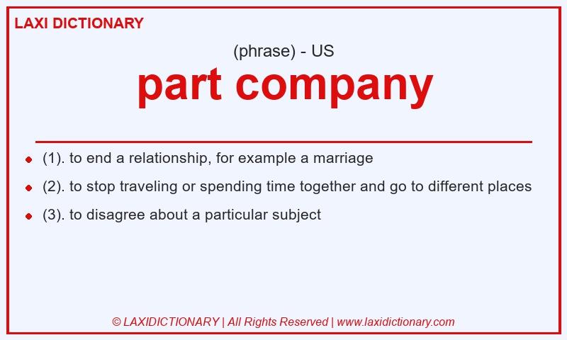 Definition part company in American English