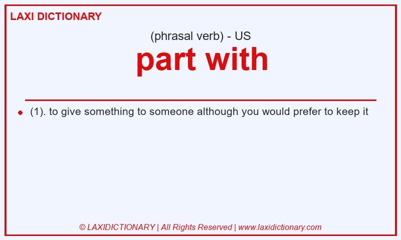 Definition part with in American English
