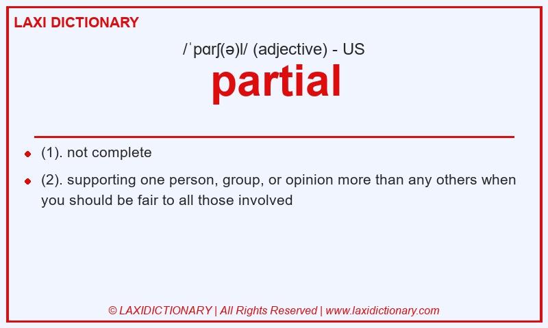 Definition partial in American English