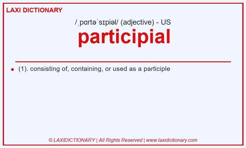 Definition participial in American English