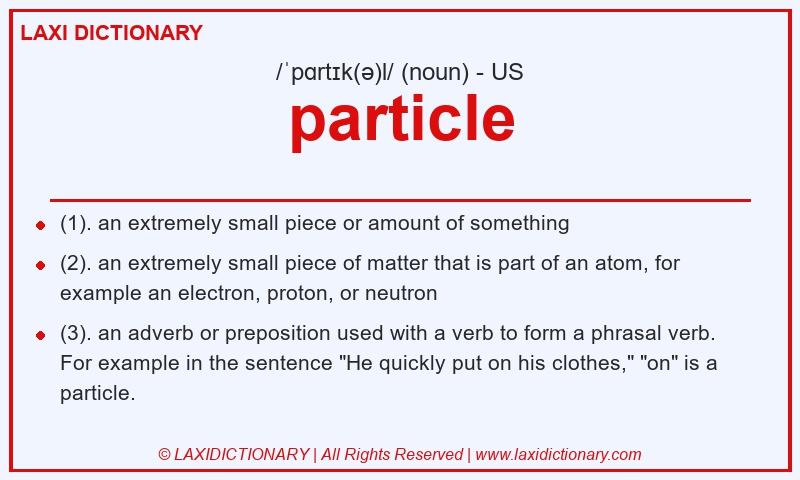 Definition particle in American English