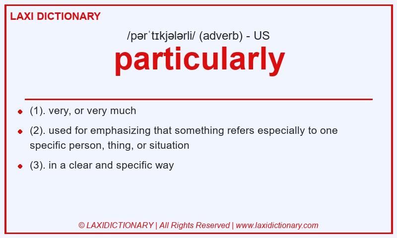 Definition particularly in American English