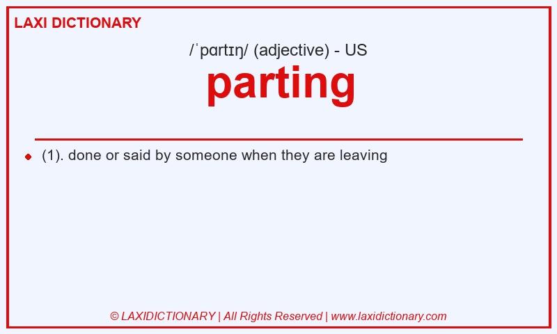 Definition parting in American English