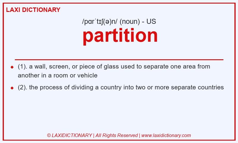 Definition partition in American English