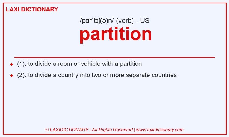 Definition partition in American English