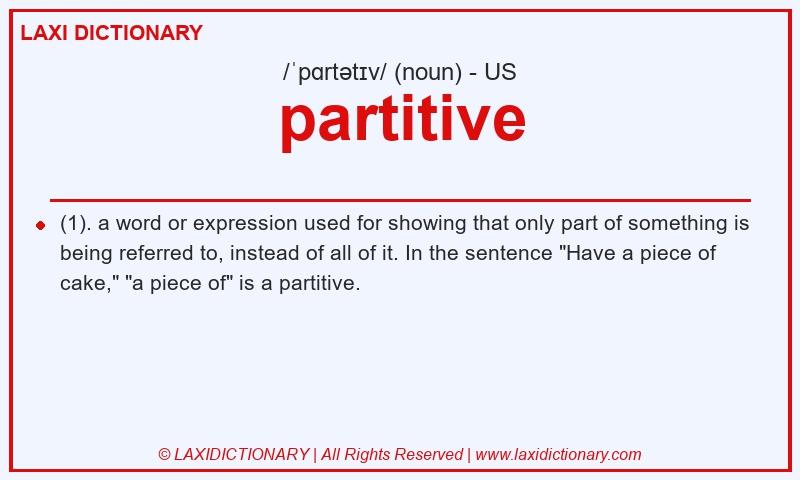 Definition partitive in American English