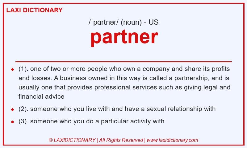 Definition partner in American English