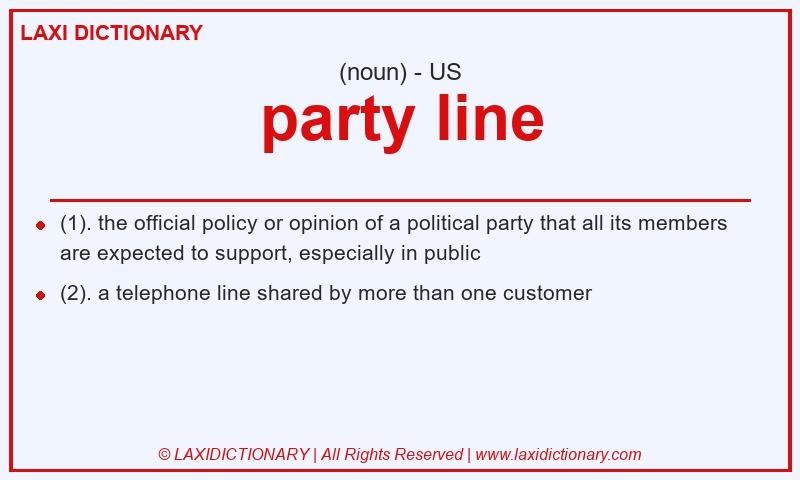 Definition party line in American English