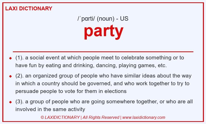 Definition party in American English