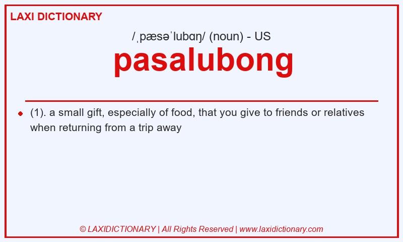 Definition pasalubong in American English