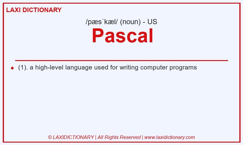 Definition Pascal in American English