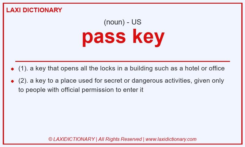 Definition pass key in American English