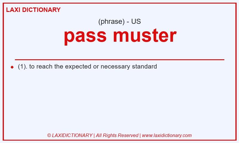 Definition pass muster in American English