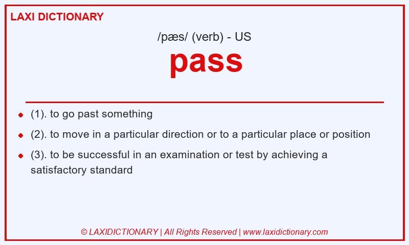 Definition pass in American English