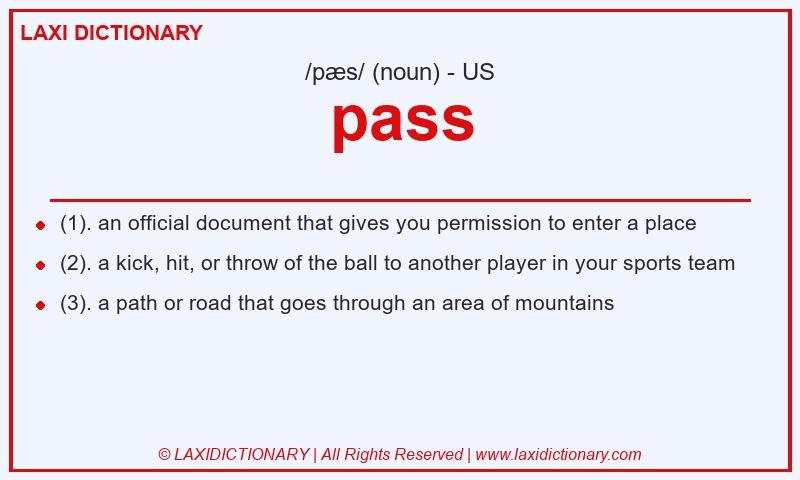Definition pass in American English