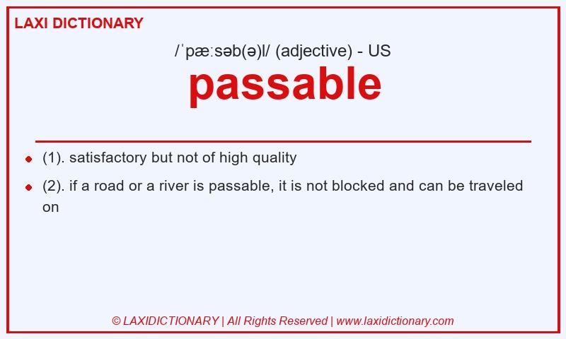 Definition passable in American English