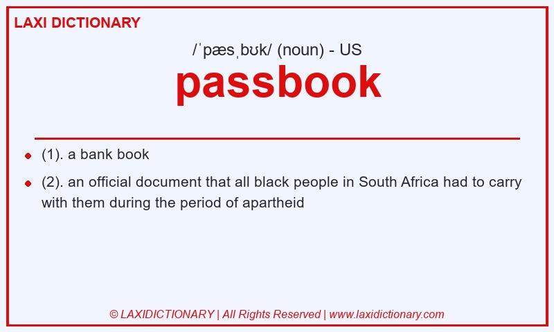 Definition passbook in American English