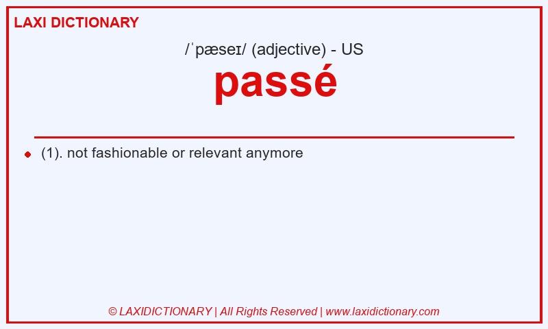 Definition passé in American English