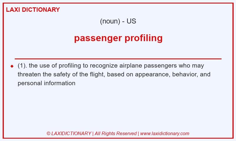 Definition passenger profiling in American English