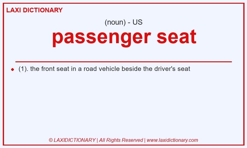 Definition passenger seat in American English