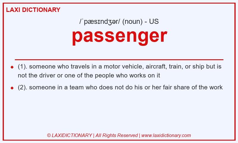 Definition passenger in American English