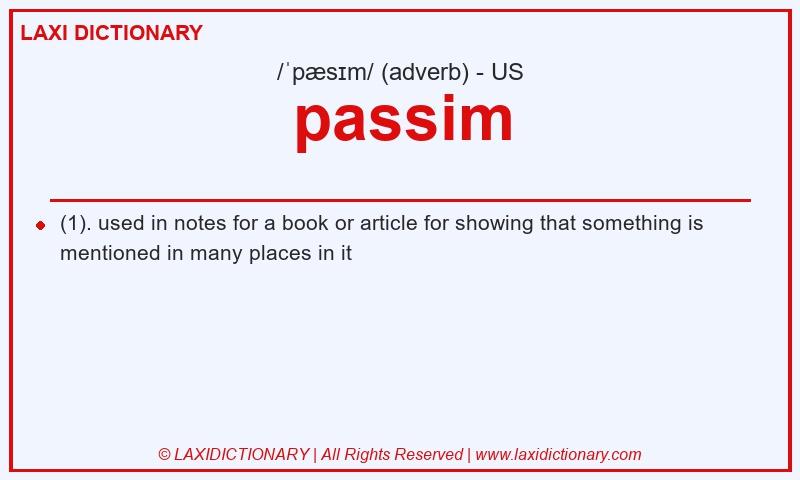 Definition passim in American English