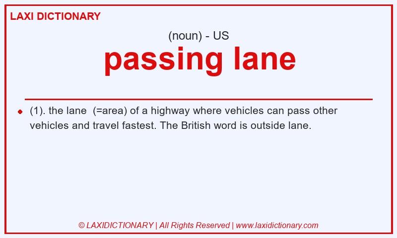 Definition passing lane in American English