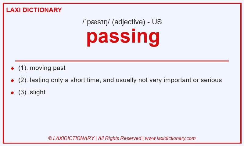 Definition passing in American English