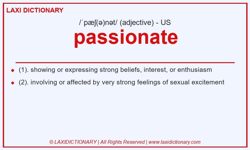 Definition passionate in American English