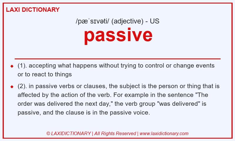 Definition passive in American English
