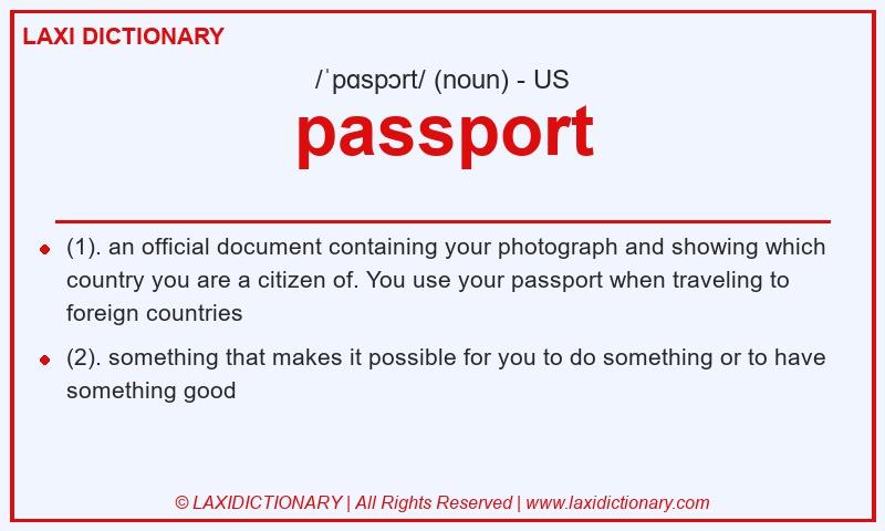 Definition passport in American English