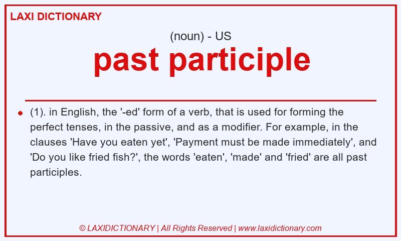 Definition past participle in American English