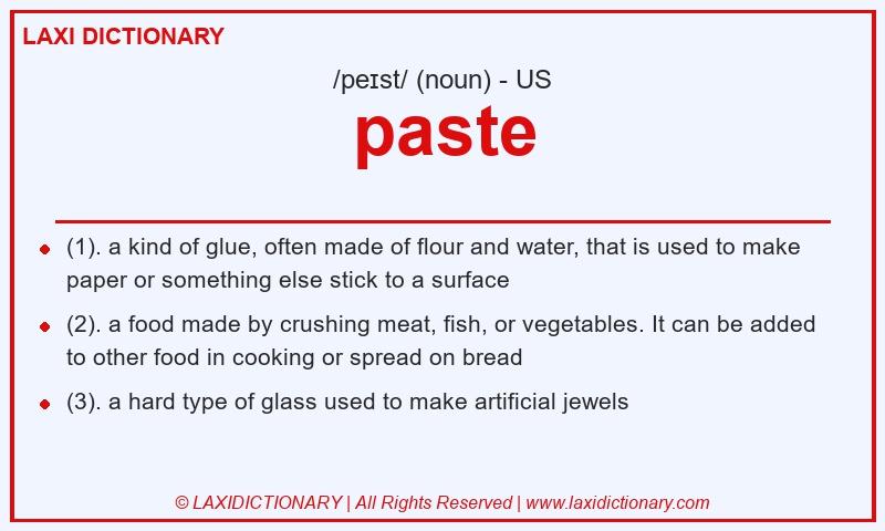 Definition paste in American English