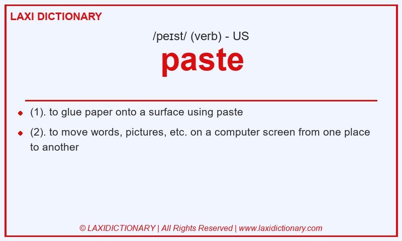 Definition paste in American English