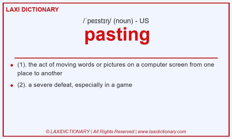 Definition pasting in American English
