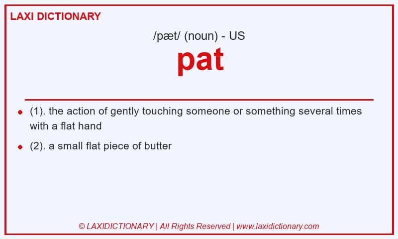 Definition pat in American English