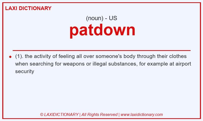 Definition patdown in American English