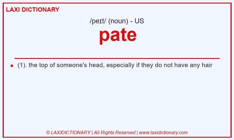 Definition pate in American English