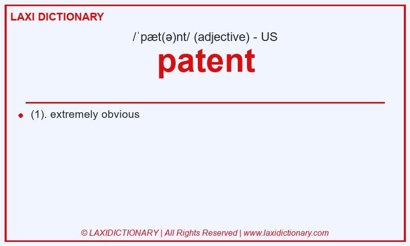 Definition patent in American English