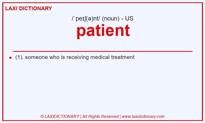 Definition patient in American English