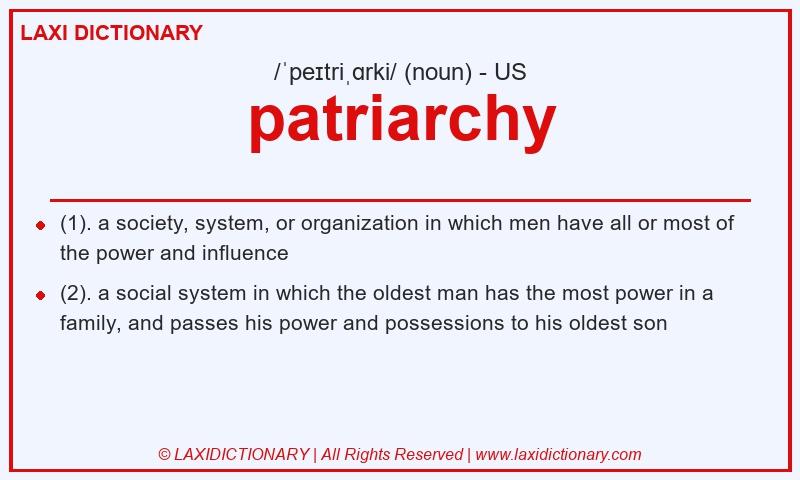 Definition patriarchy in American English