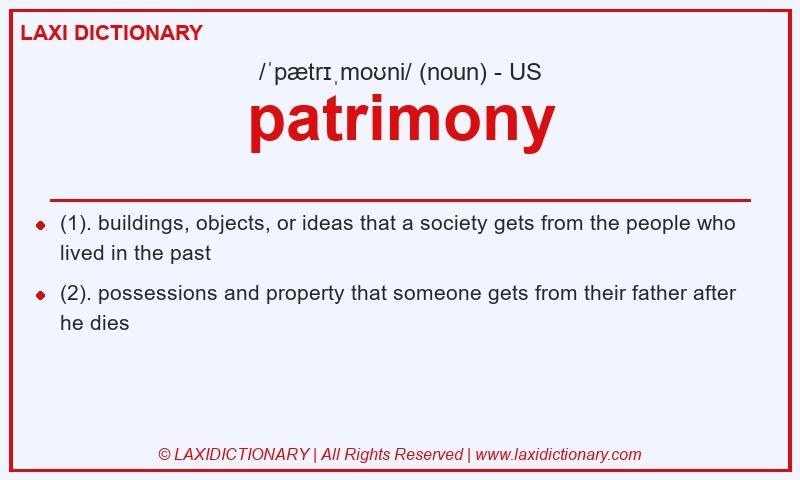 Definition patrimony in American English