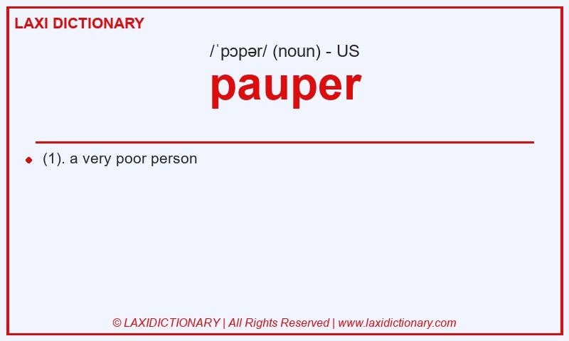 Definition pauper in American English
