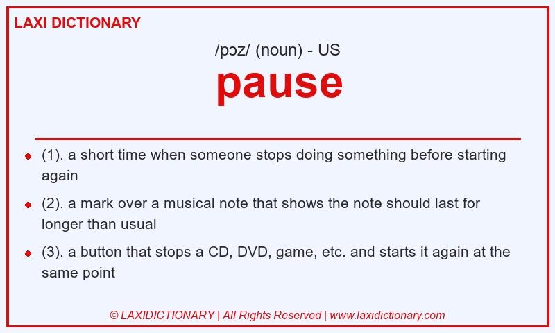 Definition pause in American English