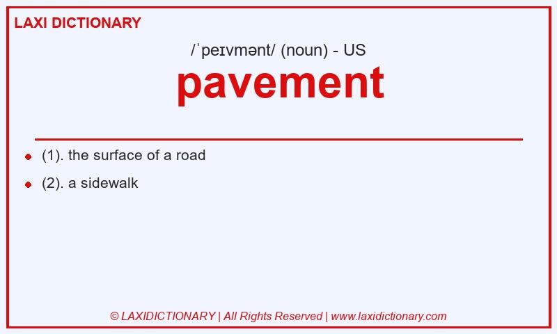 Definition pavement in American English