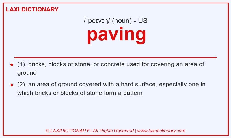Definition paving in American English