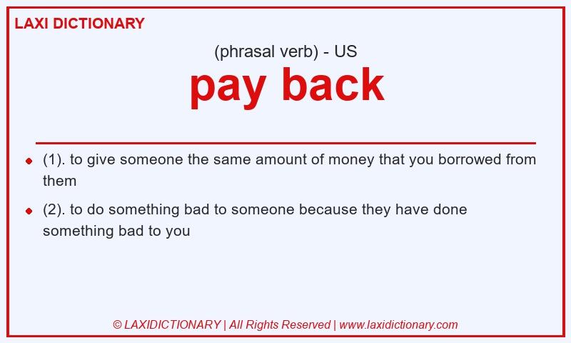 Definition pay back in American English