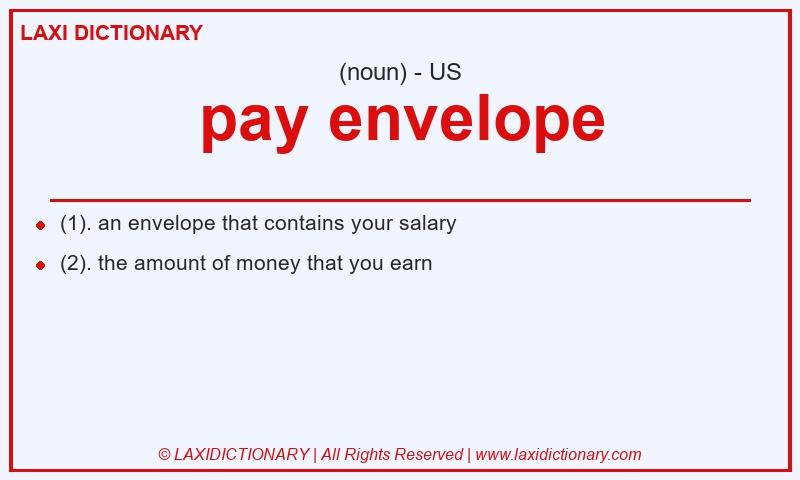Definition pay envelope in American English