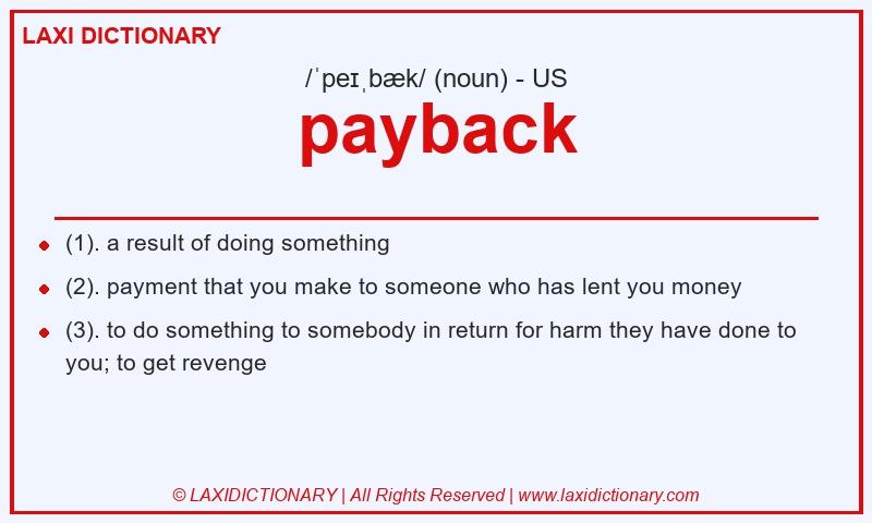 Definition payback in American English