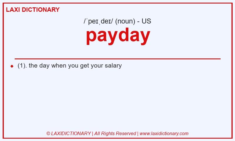 Definition payday in American English